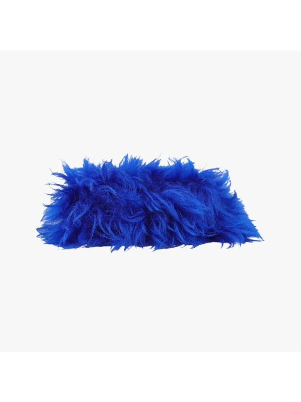 Chanel Shearling CC Hook Card Holder Blue Wool